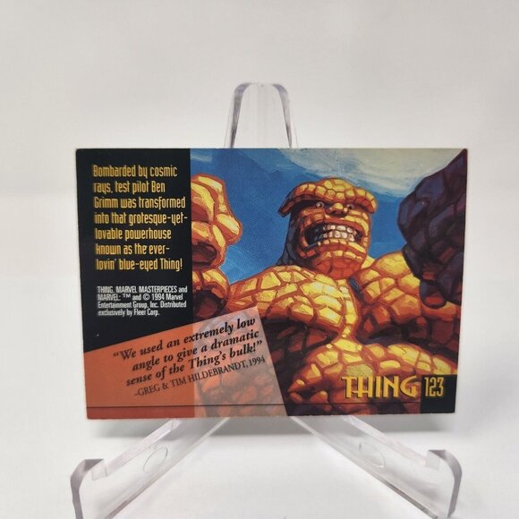 1994 Marvel Masterpieces Gold Foil Signature Series Card #123 THING (a123) - Picture 2 of 2